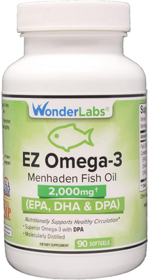 #ad Atlantic Menhaden Fish Oil Omega 3 2000 Mg Burpless Made in the USA Perfect B $36.52