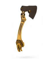 Handmade Viking Axe with Eagle Carved Wooden Handle and Sharp Steel Blade Decor