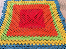 Crocheted Baby Afghan Lap Blanket Throw 30  x 31  Shower Gift