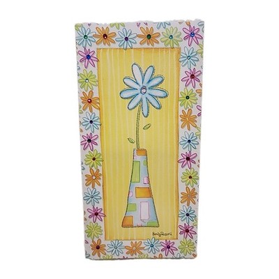 Girls Room Wall Picture - Daisy Flower Print By Sandy Russell 12x6x1 1/4. 