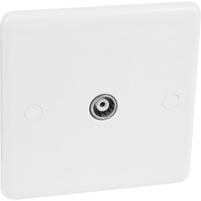 Wessex Coaxial TV Aerial Wall Outlet 1 Gang White