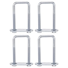 4Pcs Leaf Spring Clamp Set 3-1/8" Length 1.3" Width M6 Square U-Bolts for Locks