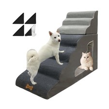 7-Step Dog Stairs for 36 Inch High Beds Small Dogs, Pet Ramp Stairs 20-42 Inc...
