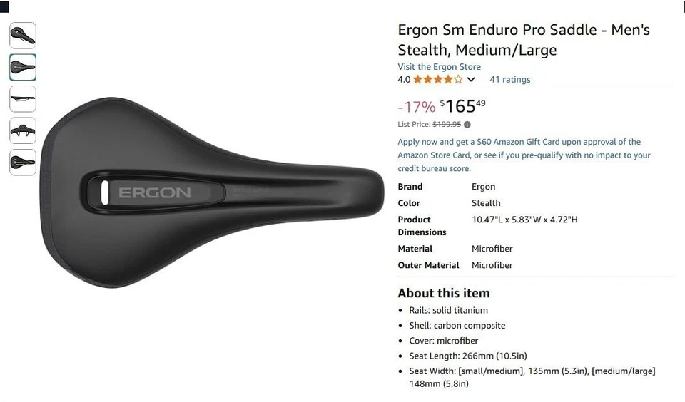 Ergon Sm Enduro Pro Saddle - Men's Stealth, Medium/Large - Image 2 of 4
