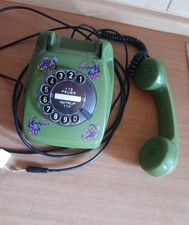 altes Telefone, Wählscheibe, Grün Retro, Vintage, mit Kabel Fer Ap 611 2a