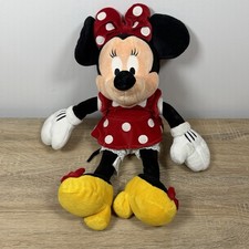 Disney Plush Minnie Mouse Red Dress Polka Dot Dress 19" Stuffed Animal Doll