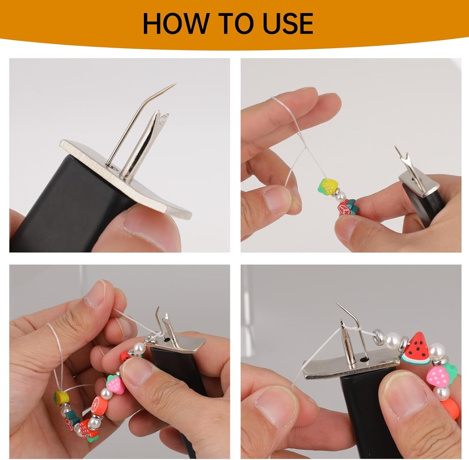 KALIONE Bead Knotting Tool for Secure Knots Create Jewelry 1, black 