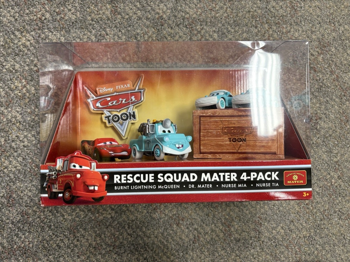 ディズニーカーズ  新品 RESCUE SQUAD MATER 4PACK Disney Pixar Cars Toon Rescue Squad Mater 4 Pack NIB | eBay
