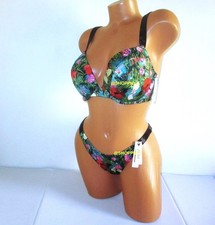 VICTORIA SECRET Swim 38D Shine Strap Push-Up Top Bikini Set Brazilian Bottom M L