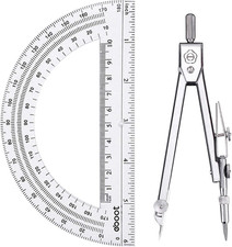Drawing Compass and 6 in Protractor Geometry Set, Clear