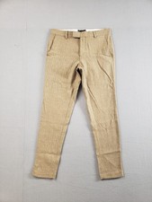 Asos Design Men Dress Pants 32x30 Brown Print Straight Leg Business Career Wear