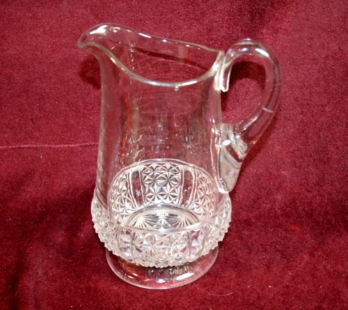 EAPG Dalzell Brothers & Gilmore Six Panel Fine Cut Clear Milk Pitcher 1885