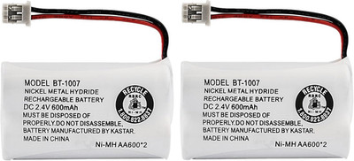 BT1007 Replacement Cordless Phone Battery 2.4V 500mAh NiCd Pack Of 2