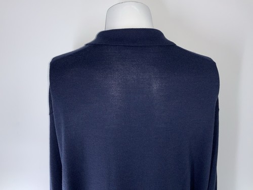 Sam Cavato Bespoke Polo Sweater Men 2XL Blue Wool Silk Cashmere Italy YGI R5-149 - Picture 6 of 12