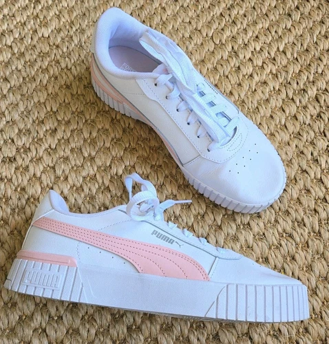 Sneakers PUMA Junior Ragazze Bambino Grande Carina Bianco e Rosa Taglia 7 Youth US