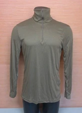 US Military Issue Brown 1/4 Zip Lightweight ECWCS Cold Weather Shirt Size Medium