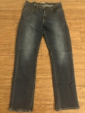 Levis 724 Jeans Womens 32 Blue High Rise Straight Denim Red Tab