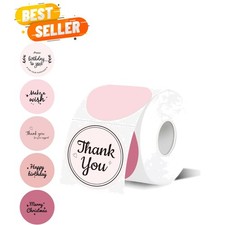 2 inch Round Thermal Label,Pink Circle Thermal Sticker Labels for Business an...