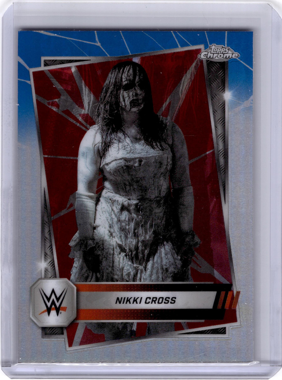 2025 Topps Chrome WWE Nikki Cross Red and Blue Refractor