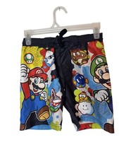 Super Mario Swim Trunks Boys 7 8 Multicolor Board Shorts Nintendo Video Game