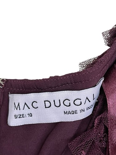 Mac Duggal Kleid Dress Damen Größe 10 Amethyst Rüschen Stufen Samt 8054 - Bild 11 von 15