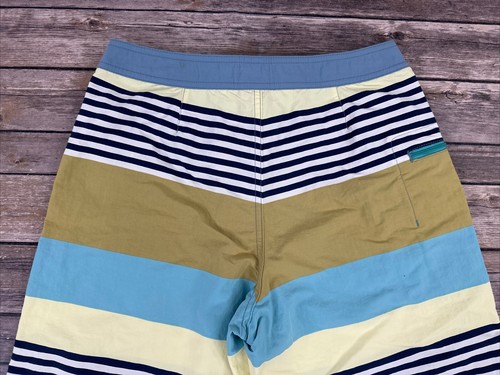 Patagonia Wavefarer Board Shorts Boys Size 14 Striped Drawstring Nylon - Picture 11 of 12