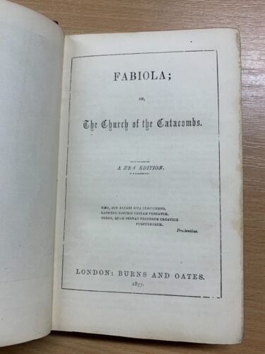 *RARE* 1877 "FABIOLA or THE CHURCH OF THE CATACOMBS" RELIGIOUS FICTION BOOK (P3) - Picture 5 of 16