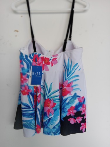 NWT's size XL Tankini swimsuit by Heat in blue, pink. Black boy shorts - Picture 8 of 10