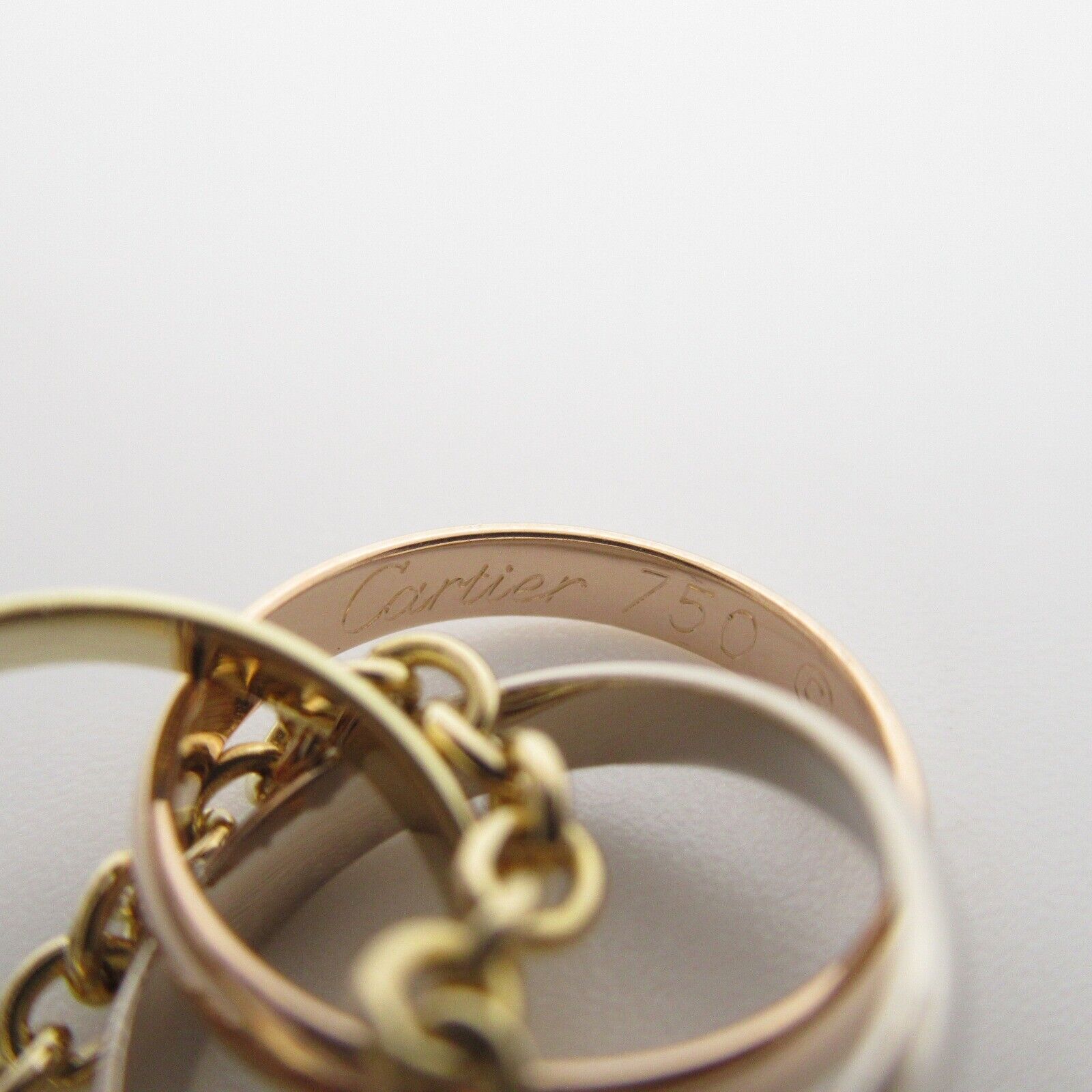 CARTIER Baby Trinity Necklace 18KYG Yellow Gold 750 Three Gold Used