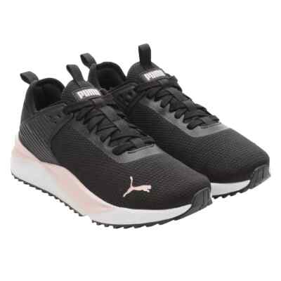 PUMA Women's PC Runner Sneaker Softfoam Plus Inner Sole BLACK/PINK Accents
