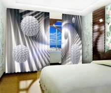 3D Line Circle 53 Blockout Photo Curtain Print Curtains Drapes Fabric Window AU