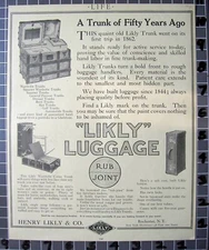 1912 HENRY LIKLY LUGGAGE TRAVEL CHEST TRUNK LEATHER STEAMER TRIP   FB077 FB077