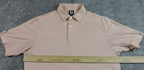 FootJoy Mens Large Performance Pencil Striped Quartz Pink/White Golf Polo Shirt - Picture 6 of 14
