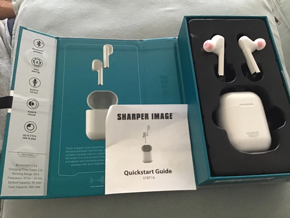 Sharper Image True Wireless Earbuds Charging Case Bluetooth