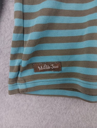 Matilda Jane Girls Blue Brown Lichen Striped Long Sleeve Shirt Top 12 EUC - Picture 7 of 8