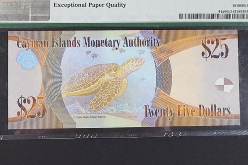 Cayman Islands 25 Dollars Banknote Certified by PMG GEM UNC-66 !! #bill-331 - Picture 3 of 4