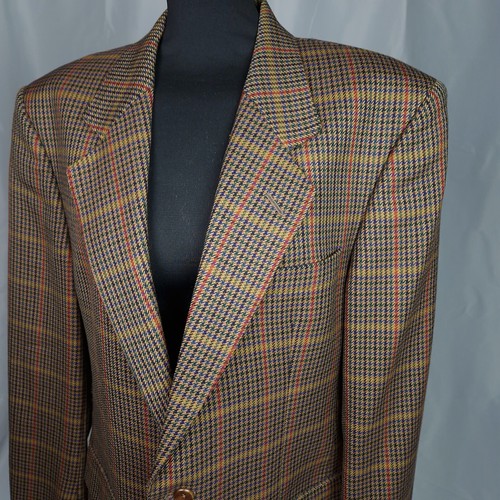 Blazer Daks London EU 50 UK 40R Colorido Cuadros Chaqueta Hombre Lana Pata de Gallo - Imagen 16 de 21