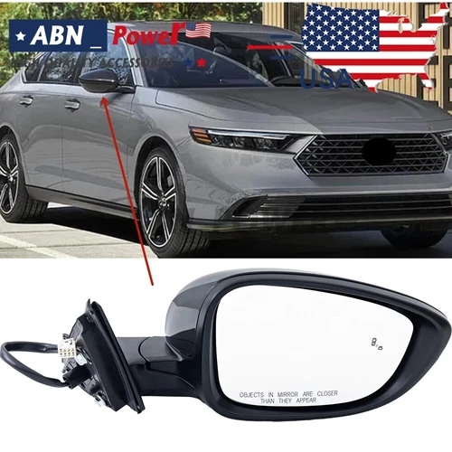 Door Mirror For 2024 Accord Hybrid Sport Sport-L with Blind Spot Passenger Side