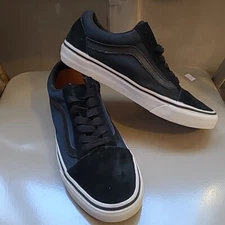 VANS Classic Black Off The Wall Skate Shoe Black Low Top Scotchgaurd MS 5.5 WS 7