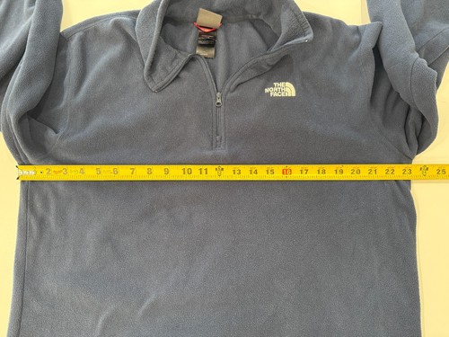 The North Face Navy Blue 1/4 Zip Fleece Pull Over Men's Size L Lightweight - Picture 5 of 8