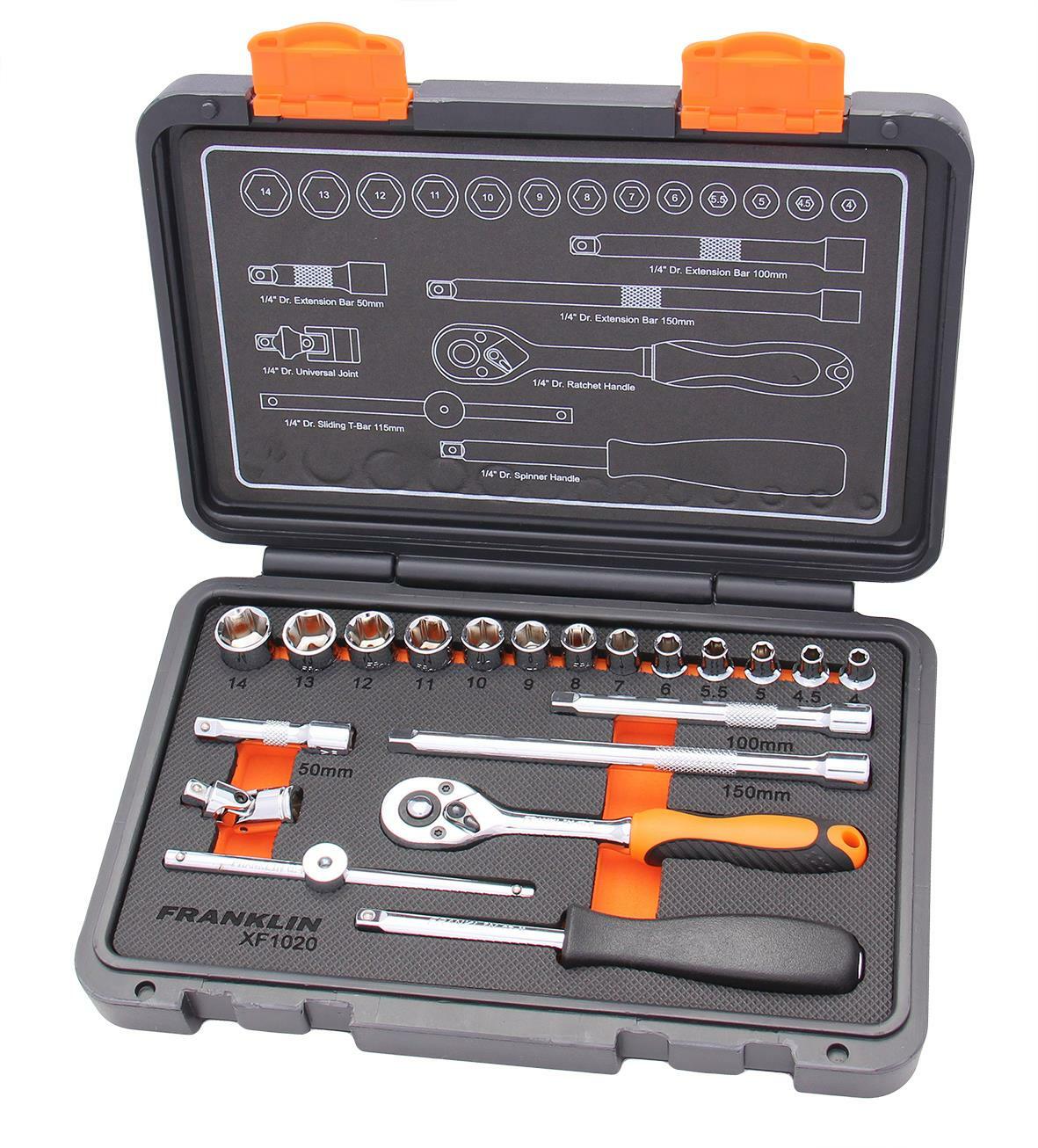 Franklin 20 Piece 1/4in Drive 6 Point Standard Socket Set 4 - 14mm XF1020