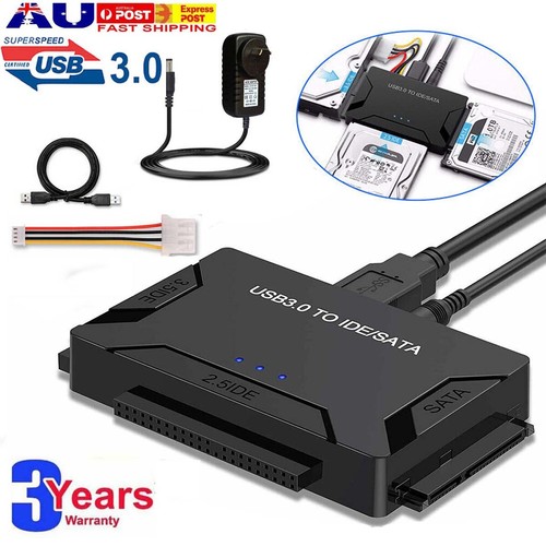 USB 3.0 To IDE SATA 2.5"/3.5" Hard Drives Converter External HDD SSD Adapter Kit - Picture 2 of 15
