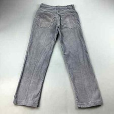 Vintage Levis Corduroy Pants Mens 28 Gray Chino Straight Leg White Tab Cotton