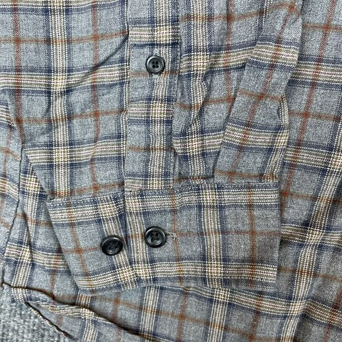 Eddie Bauer Relaxed Fit Shirt Mens XL Gray Brown Plaid Long Sleeve Button Front - Picture 6 of 12