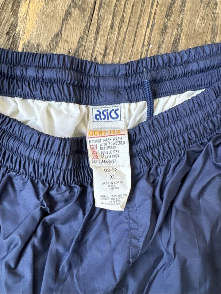 Pantalones deportivos de colección Asics GORE-TEX XL forrados azules años 90 Corea Golf Foto 2 de 4
