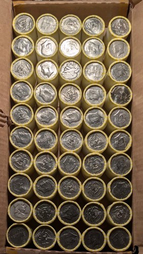 Unsearched Kennedy Half Dollar Roll OBW From Sealed Fed Bank Box Coin Roll Hunt - Picture 2 of 3
