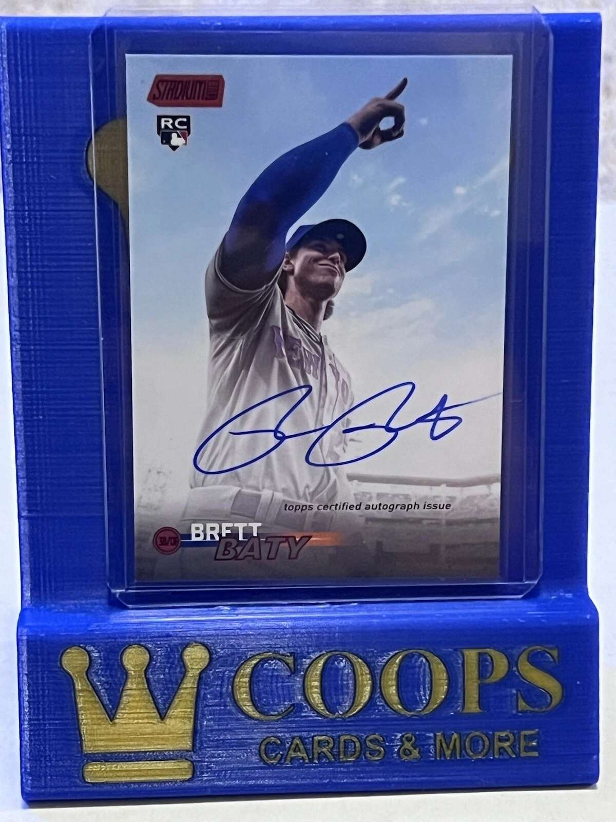 Brett Baty 2023 Stadium Club RC #SCBA-BB Red Foil Auto SP 43/50 - Mets Rookie