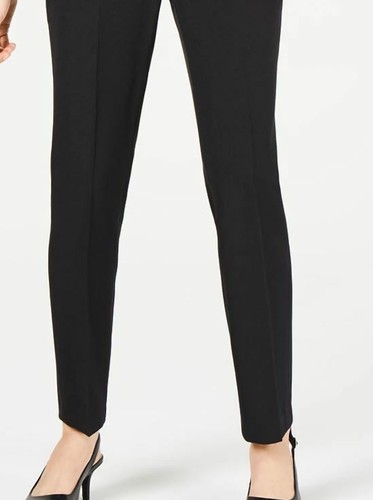 Le Suit Two-Tone Birdseye One-Button Pantsuit Rosebud/Black 4 - Picture 3 of 3