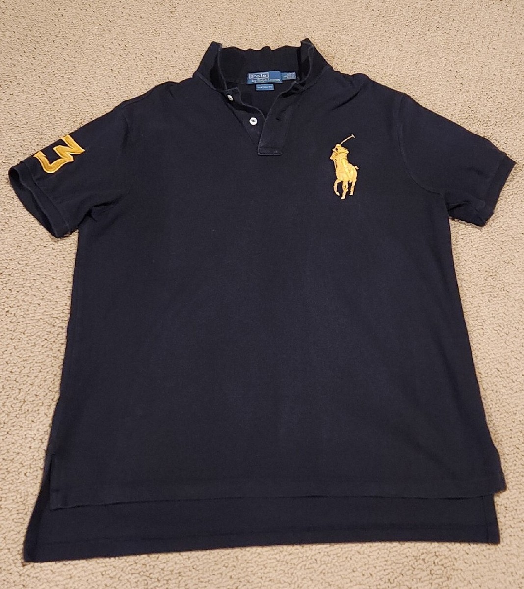 トップス Polo Ralph Lauren Big Pony black NWT - POLO RALPH LAUREN Mens Big Pony Custom Slim Fit Polo