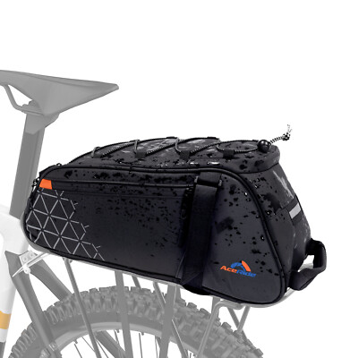 Cycling Bicycle Rear Rack Bag 8L Waterproof Bike Trunk Pannier Saddle Bag Black